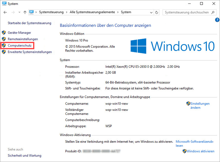 Das Fenster „Windows-Einstellungen“ in Windows 10
