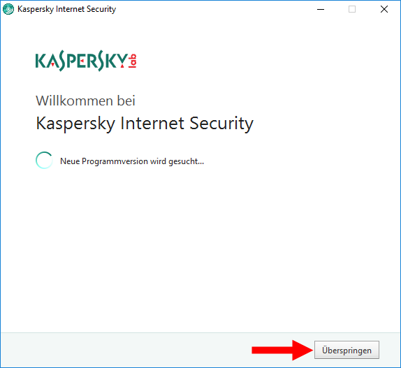 Das Fenster „Willkommen bei Kaspersky Internet Security“