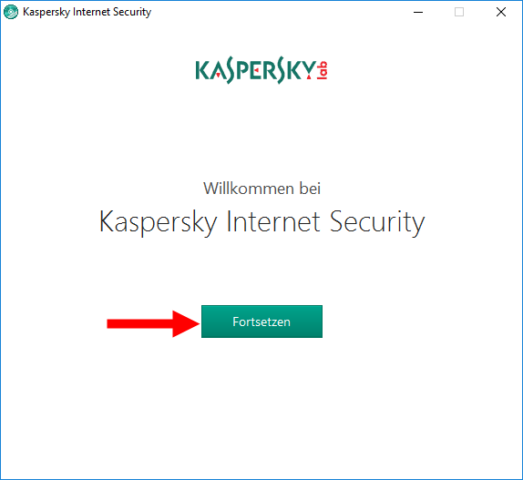 Das Fenster des Installationsassistenten von Kaspersky Internet Security 2018