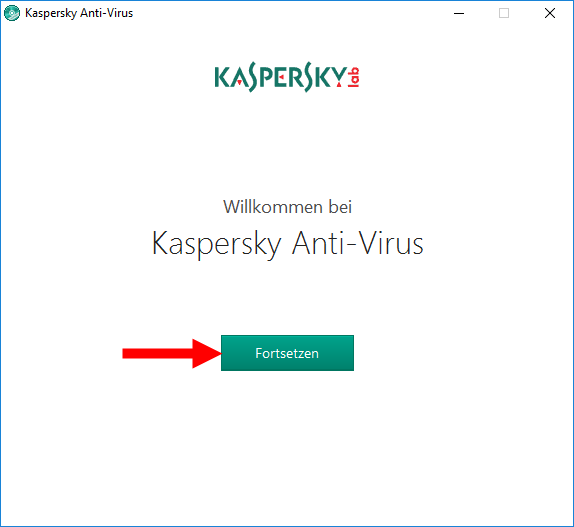 Abbildung: Das Fenster des Installationsassistenten von Kaspersky Anti-Virus 2018 