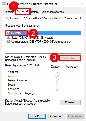 Abbildung: Das Fenster der Eigenschaften einer Datei in Windows
