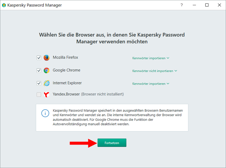 Abbildung: Das Fenster von Kaspersky Password Manager