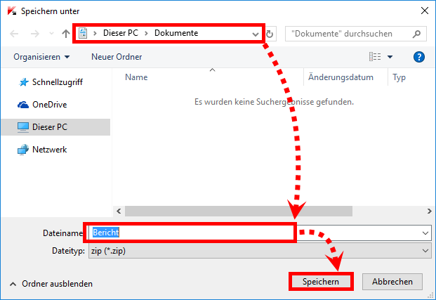 Abbildung: Das Fenster „Speichern unter“ im Windows-Explorer