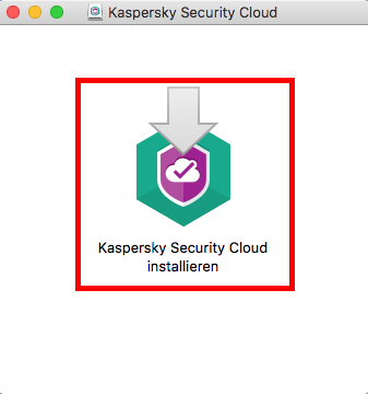 Das Fenster des Installationsassistenten von Kaspersky Security Cloud für Mac