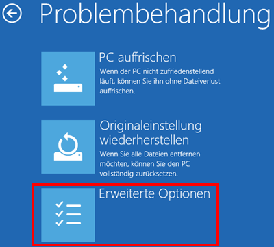 Das Fenster „Problembehandlung“ in Windows 8 und 8.1
