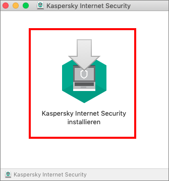 Das Fenster des Installationsassistenten von Kaspersky Internet Security für Mac