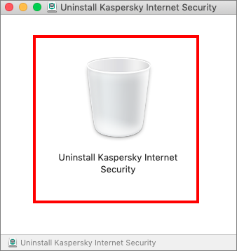 Das Fenster des Assistenten zur Deinstallation von Kaspersky Internet Security für Mac