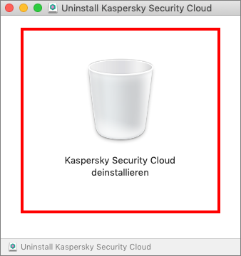 Starten der Deinstallation von Kaspersky Security Cloud für Mac
