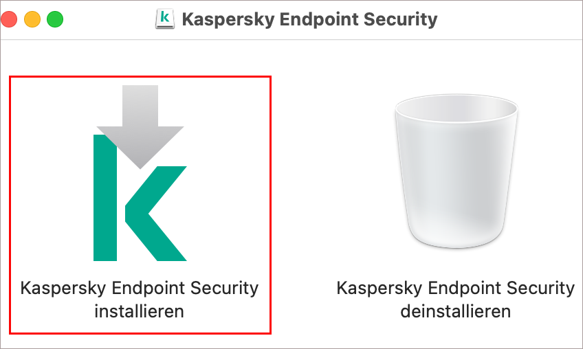 Start der Installation von Kaspersky Endpoint Security 11 für Mac