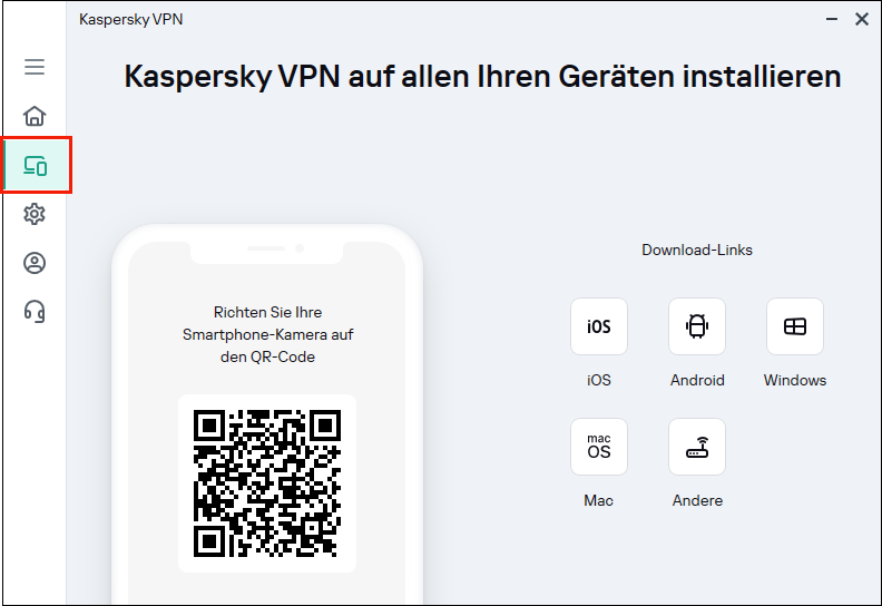 Upgraden von Kaspersky VPN Secure Connection für Android auf die ...