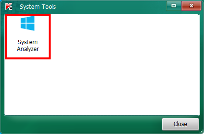 Das Fenster „System Tools“ in Kaspersky Virus Removal Tool