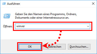 Übergang zum Fenster mit der Beschreibung des Betriebssystems Windows
