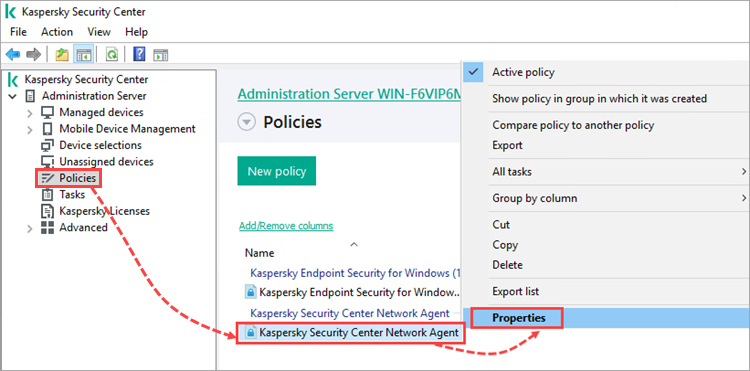 Properties of the Network Agent policy.