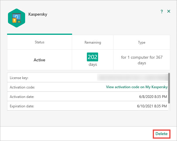 License removal through interface