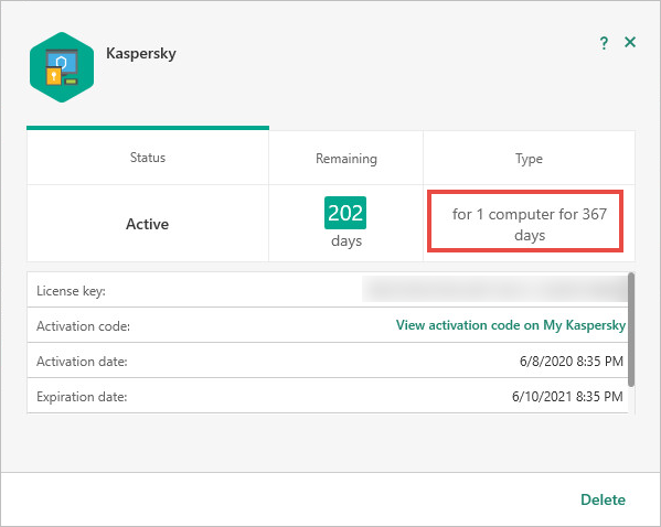 Viewing the number of devices for a license