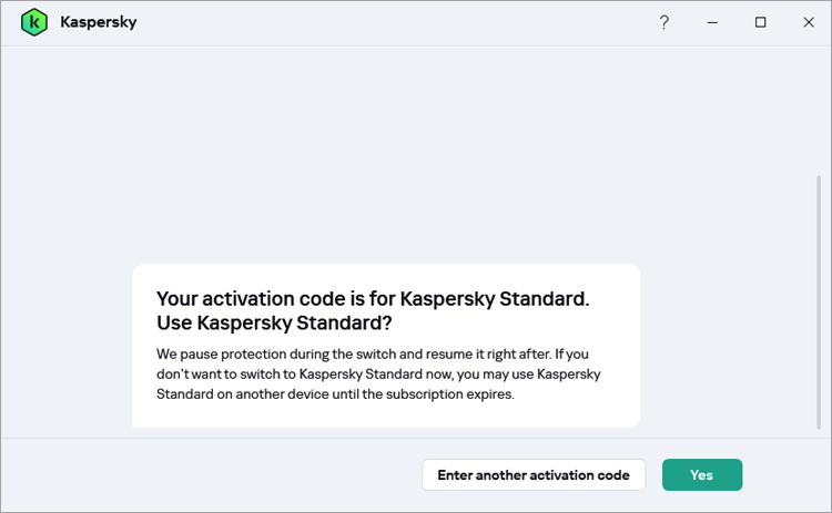 Message “Activation code corresponds to another application” or “The ...