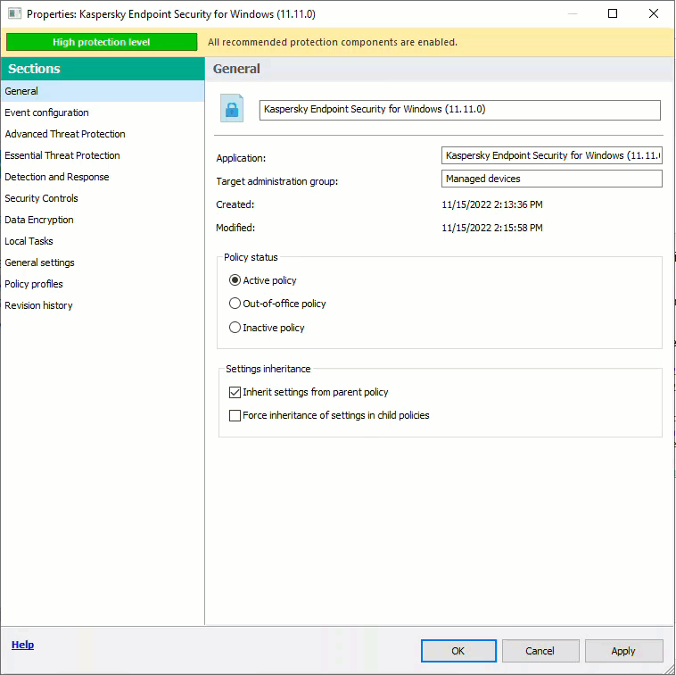 Disabling components in ‘Advanced Threat Protection’.