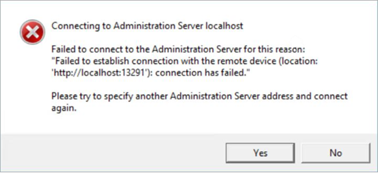 Error “Failed to connect to the Administration Server” in Kaspersky ...