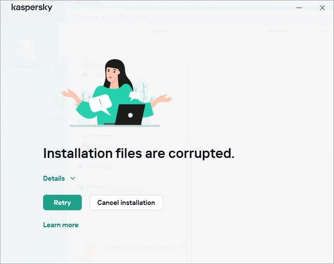 Error: Installation files are corrupted.