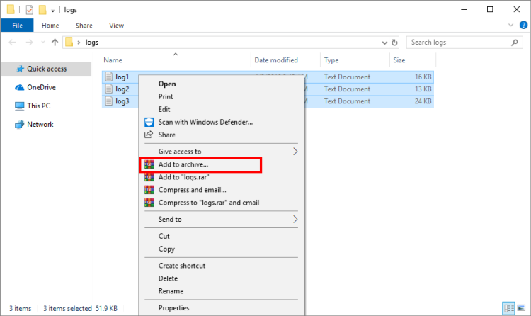 How to add files to an archive using standard Windows tools and third ...