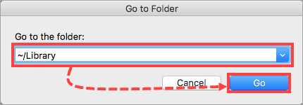 Going to the Library folder in mac OS (OS X)