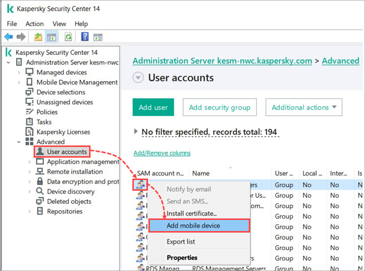 Generating iOS MDM profiles in Kaspersky Security Center