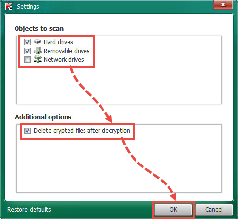 Adjusting scan settings in ScatterDecryptor