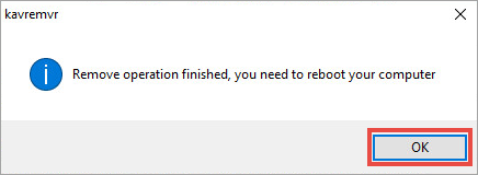 Closing the notification about successful removal.