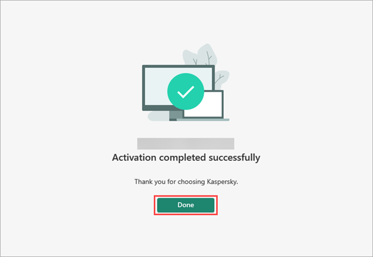 Completing the newal process in a Kaspersky application 