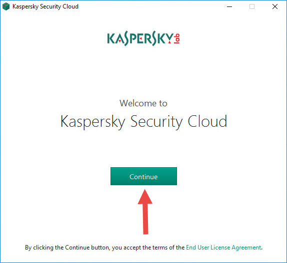 Image: the Kaspersky Security Cloud installation wizard window