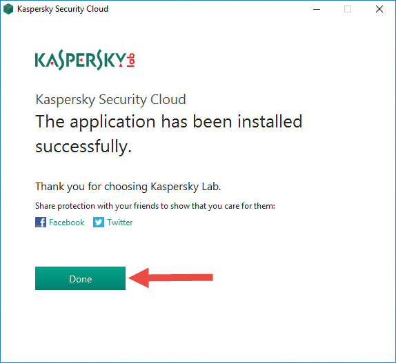 Image: the Kaspersky Security Cloud installation wizard window