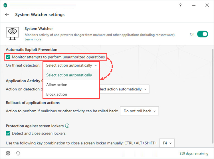 Configuring Automatic Exploit Prevention in Kaspersky Internet Security 19