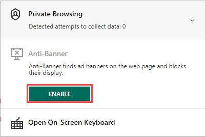 Enabling Anti-Banner in a browser