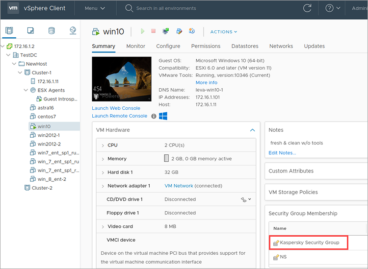Checking NSX Groups for virtual machines