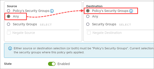 Configuring the incoming traffic monitoring in the NSX Policy