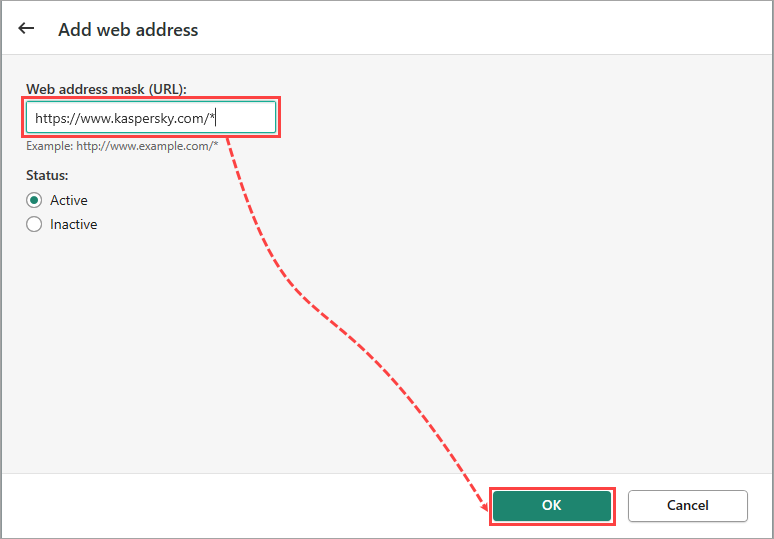 Adding the address to Trusted