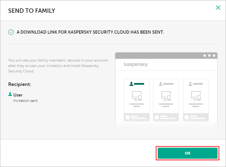 A subscription for Kaspersky Security Cloud has been sent