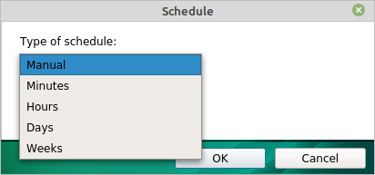 The Schedule window in Kaspersky Update Utility 4.0 for Linux