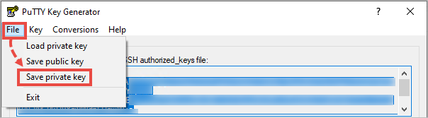 Saving the private key in PuTTy key generator