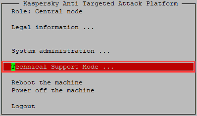Running the Technical Support Mode.
