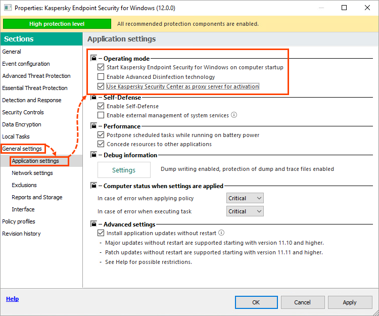 Check if the check box Use Kaspersky Security Center as proxy server for activation is enabled.
