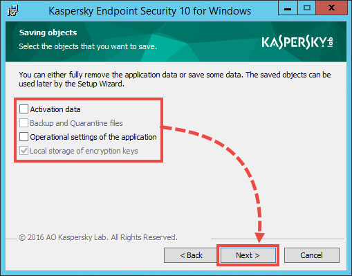 Uninstalling Kaspersky Endpoint Security 10 for Windows