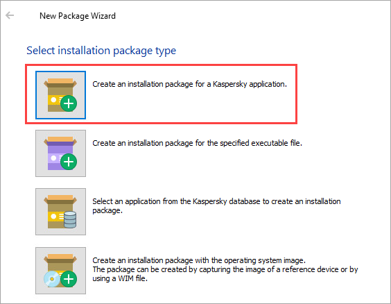 Creating an installation package for a Kaspersky application in Kaspersky Security Center