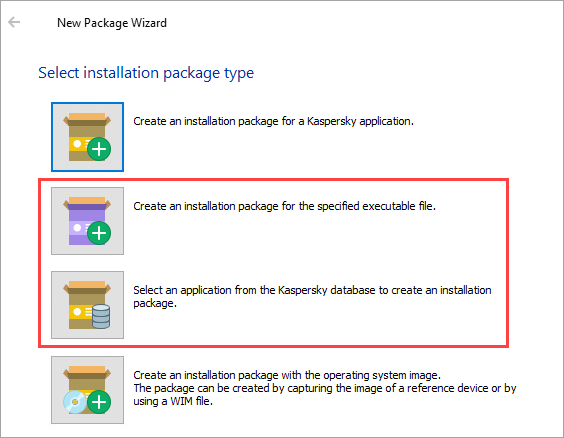 Creating an installation package for a third-party application in Kaspersky Security Center
