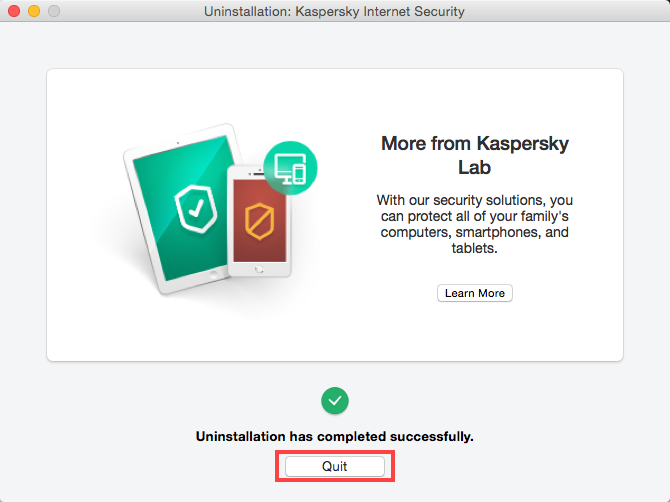 Complete uninstallation for Kaspersky Internet Security 15 for Mac