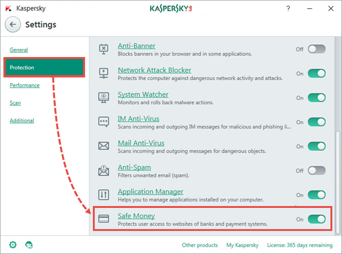Image: the application settings window