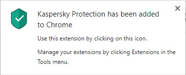 Successful installation of Kaspersky Protection