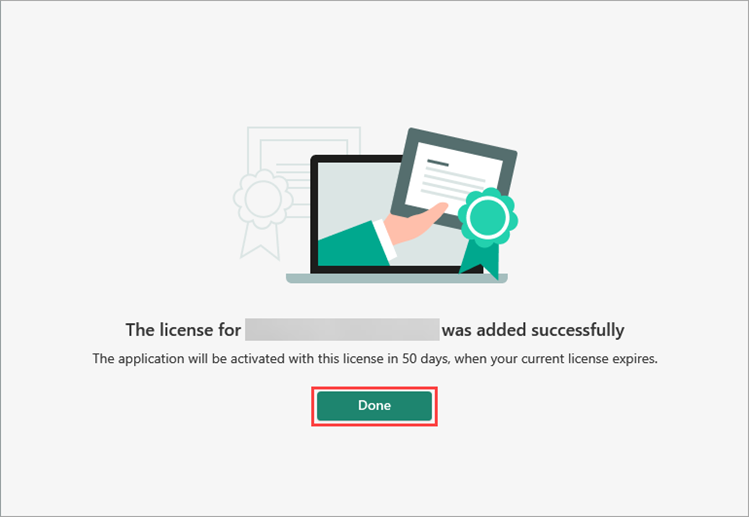 Completing the renewal process in a Kaspersky Lab application