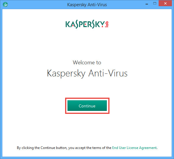 Image: the installation window of Kaspersky Anti-Virus 2018 