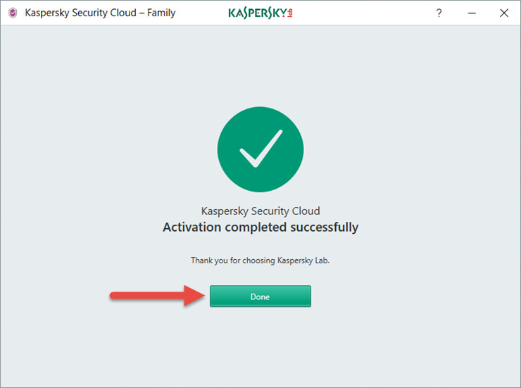 Image: the Kaspersky Security Cloud activation window
